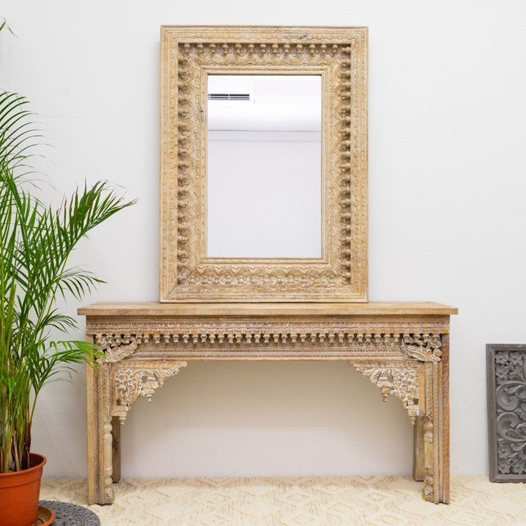 Jass Wooden Hand Carved Console Table