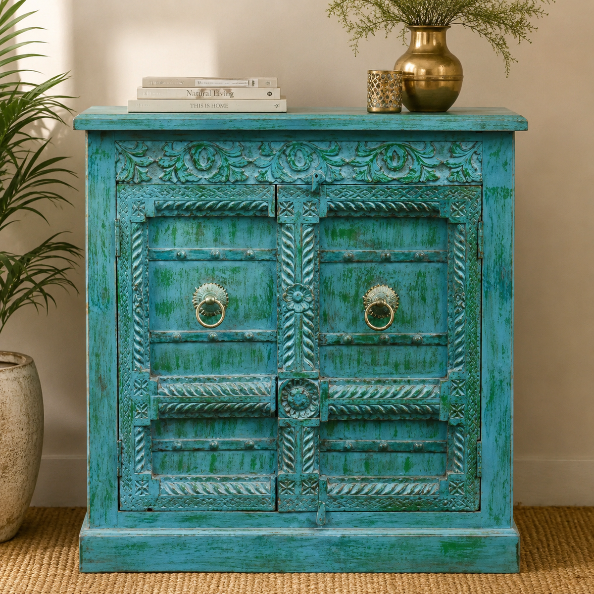 Herry Carved Wooden Chest