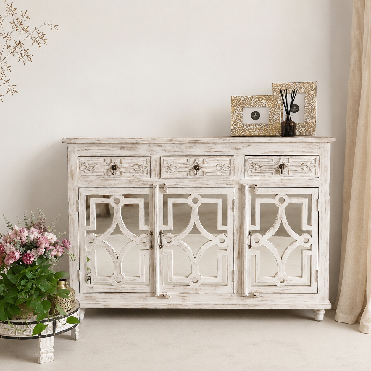 Thomas Carved Wooden SideBoard
