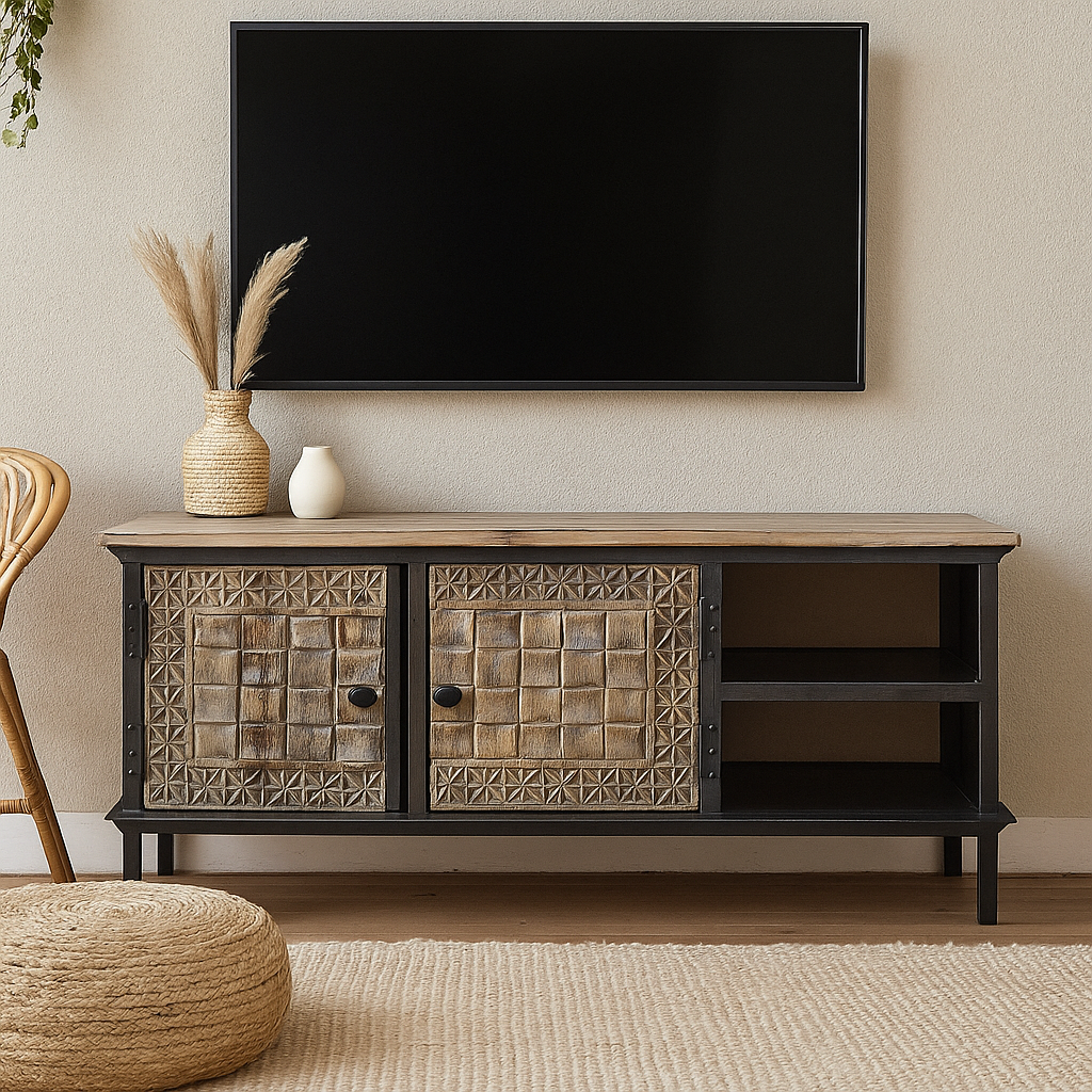 Austin Hand Carved Wooden TV Cabinet