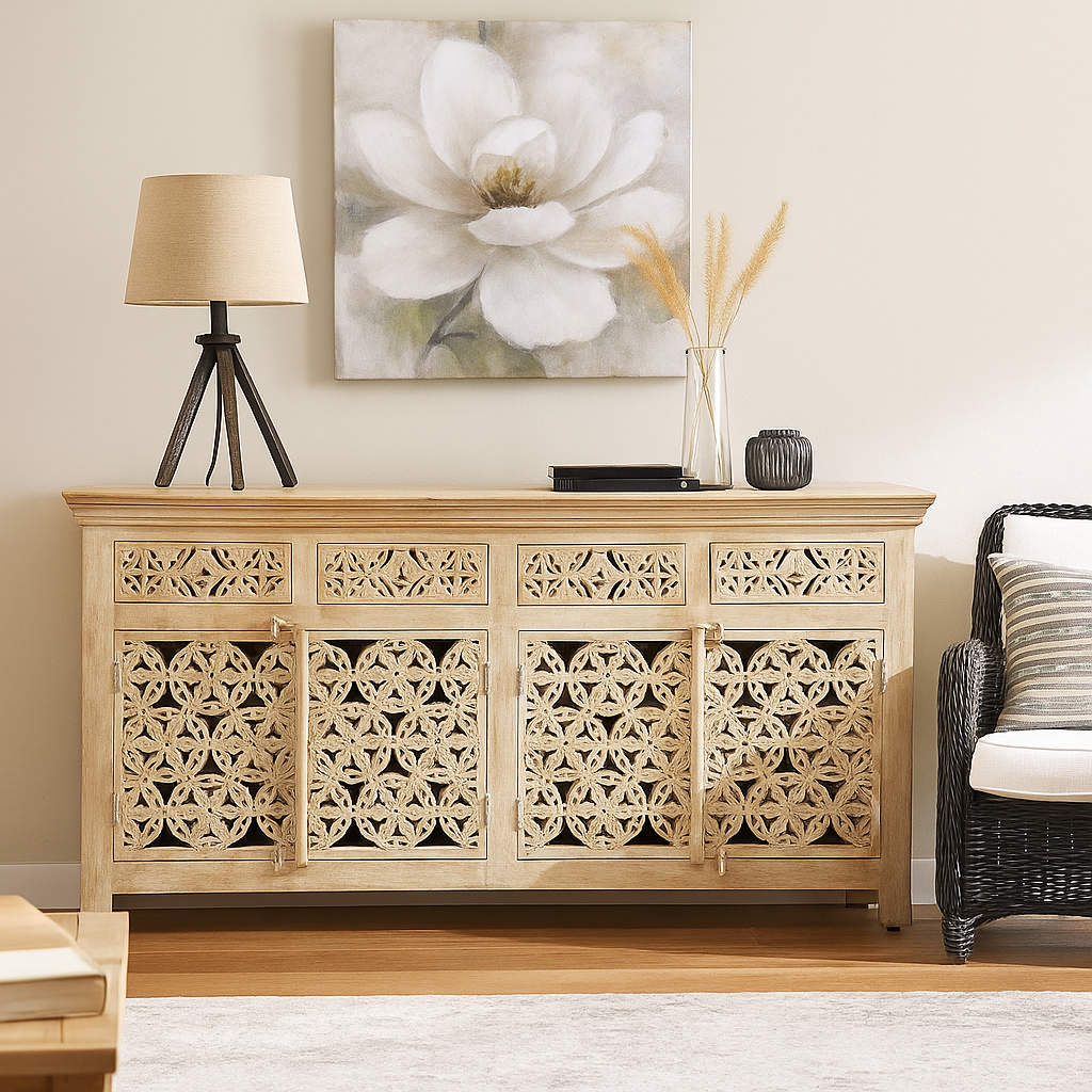 Ciara Carved Wooden SideBoard