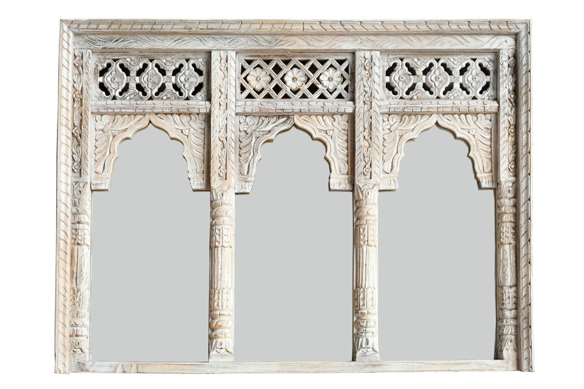 Joyce Carved Wooden Mirror
