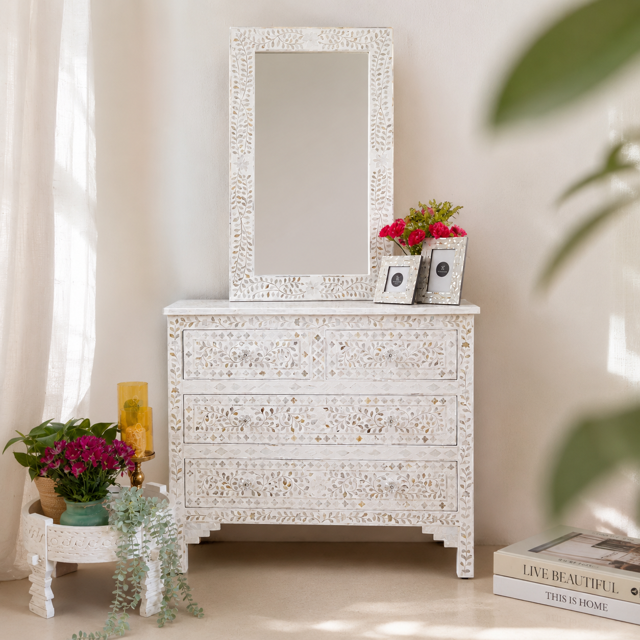 Colin Mother of Pearl Inlay Chest of Drawer