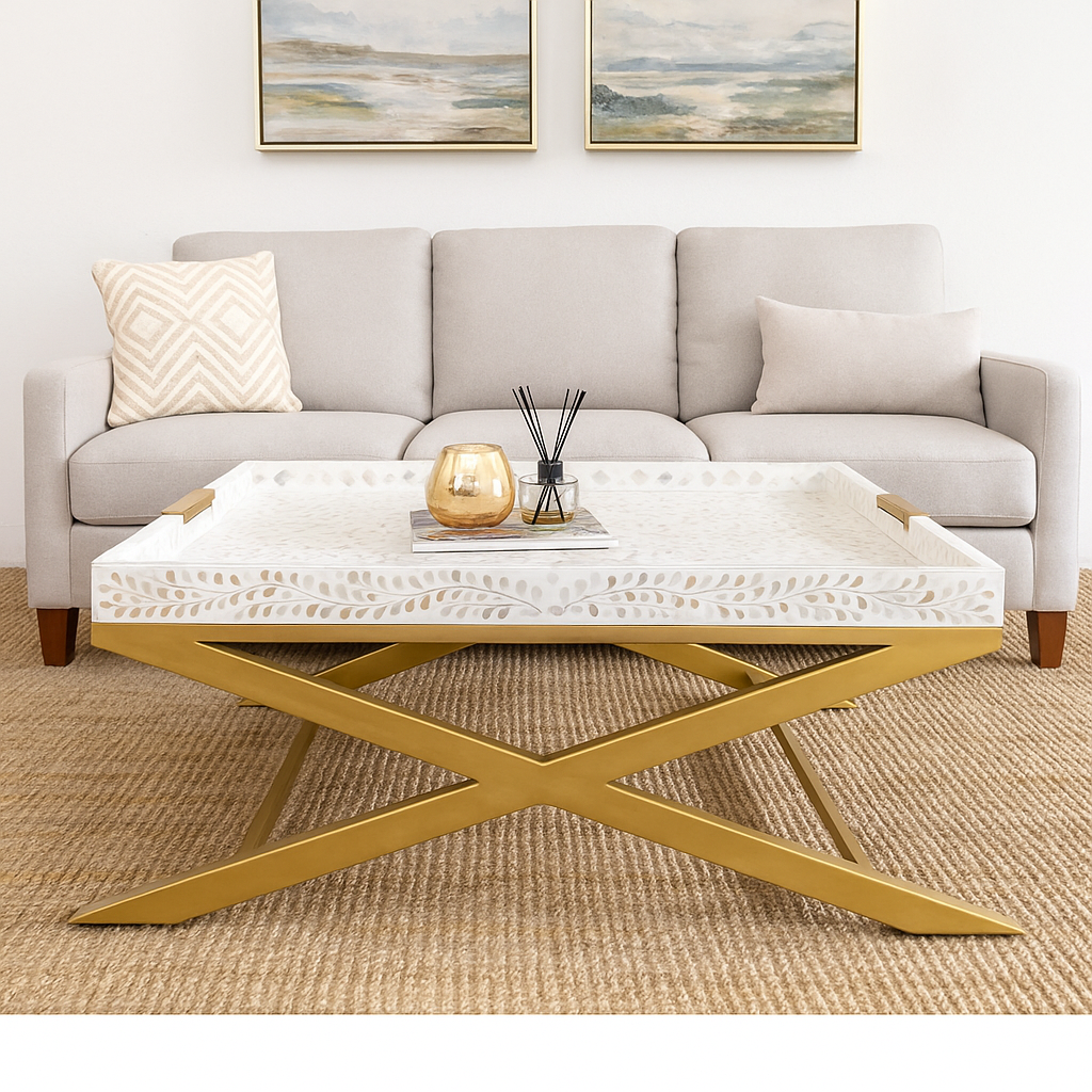 Andy Mother of Pearl Inlay Coffee Table
