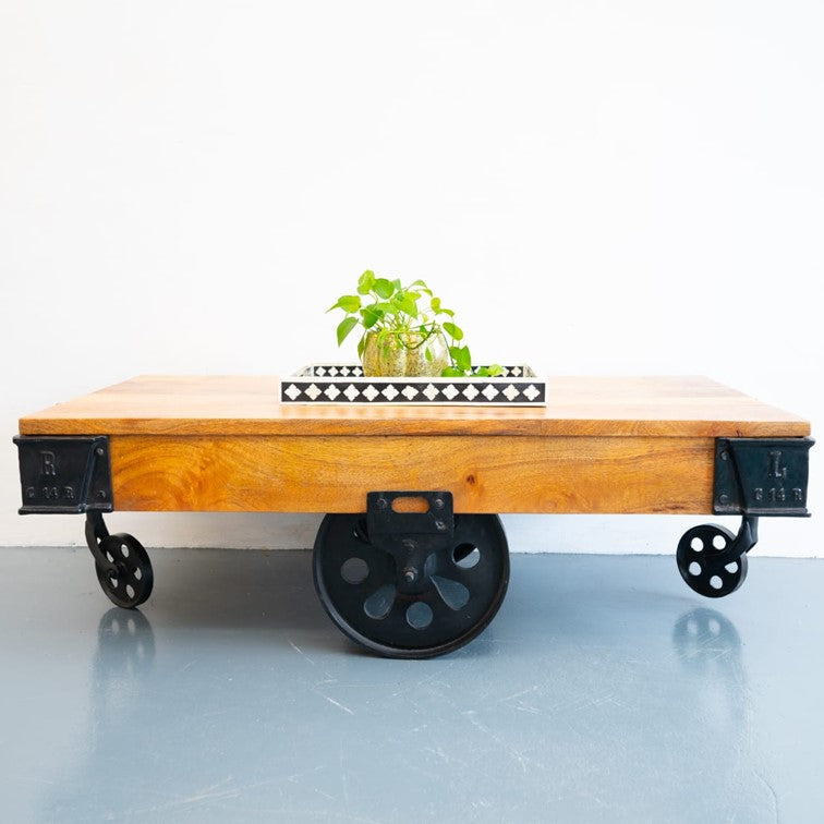 Silas Carved Wooden Coffee Table