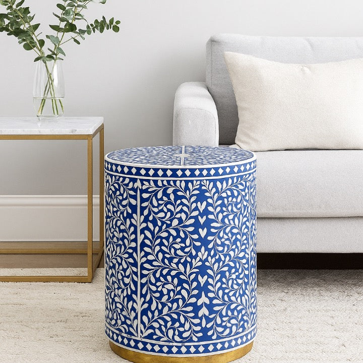 Estrid Bone Inlay Stool