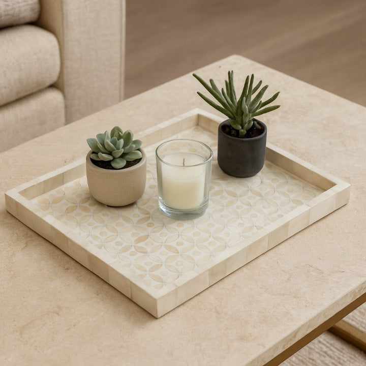 Charlie Bone Inlay Geometrical Pattern Tray