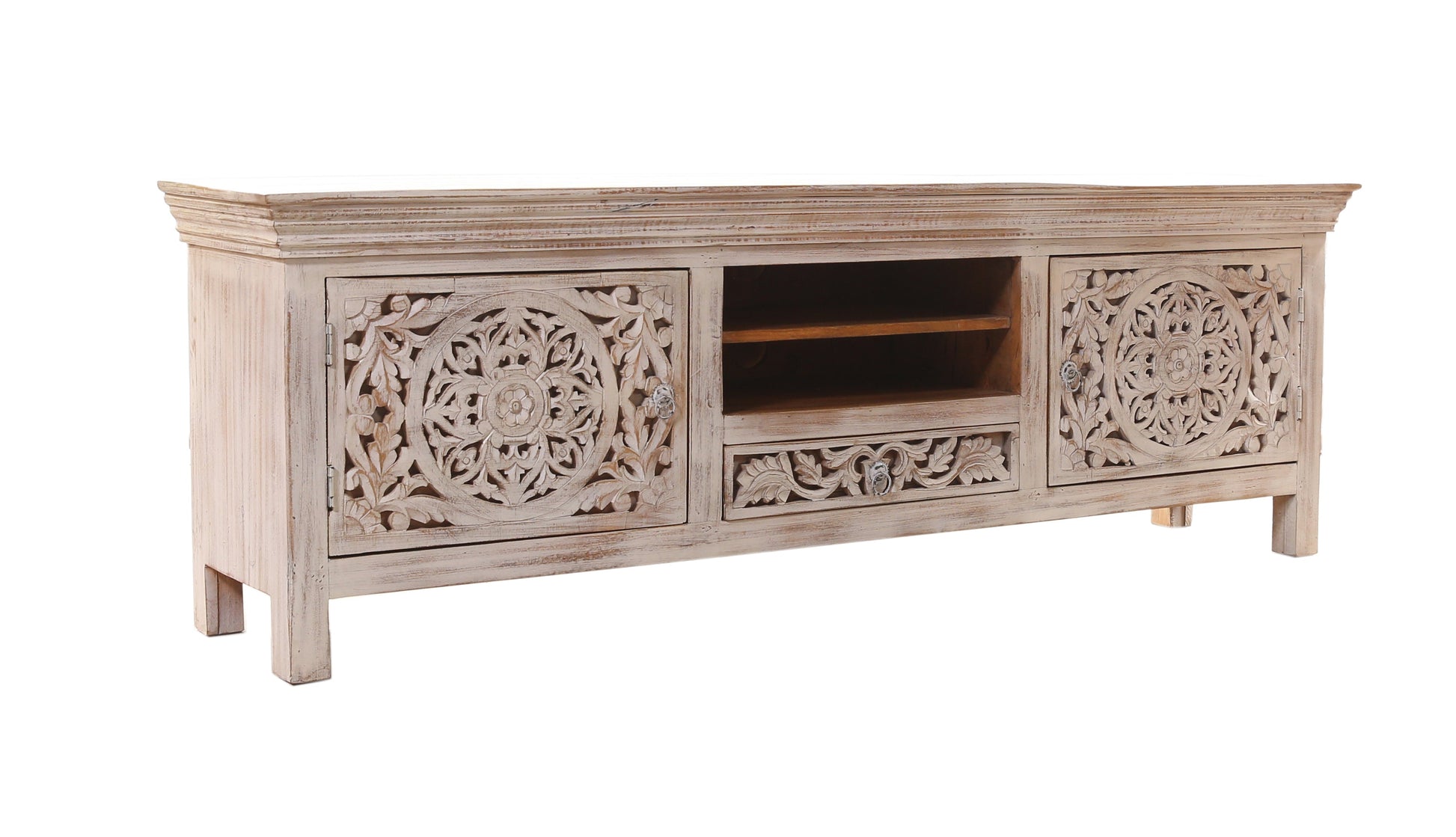 Megan Hand Carved Wooden TV Cabinet