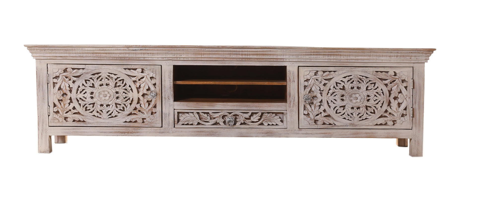 Megan Hand Carved Wooden TV Cabinet