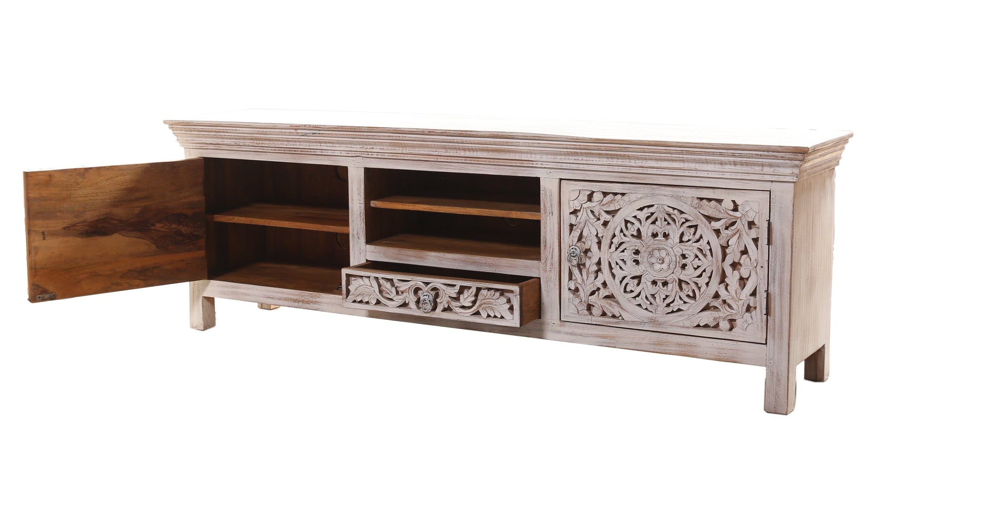 Megan Hand Carved Wooden TV Cabinet