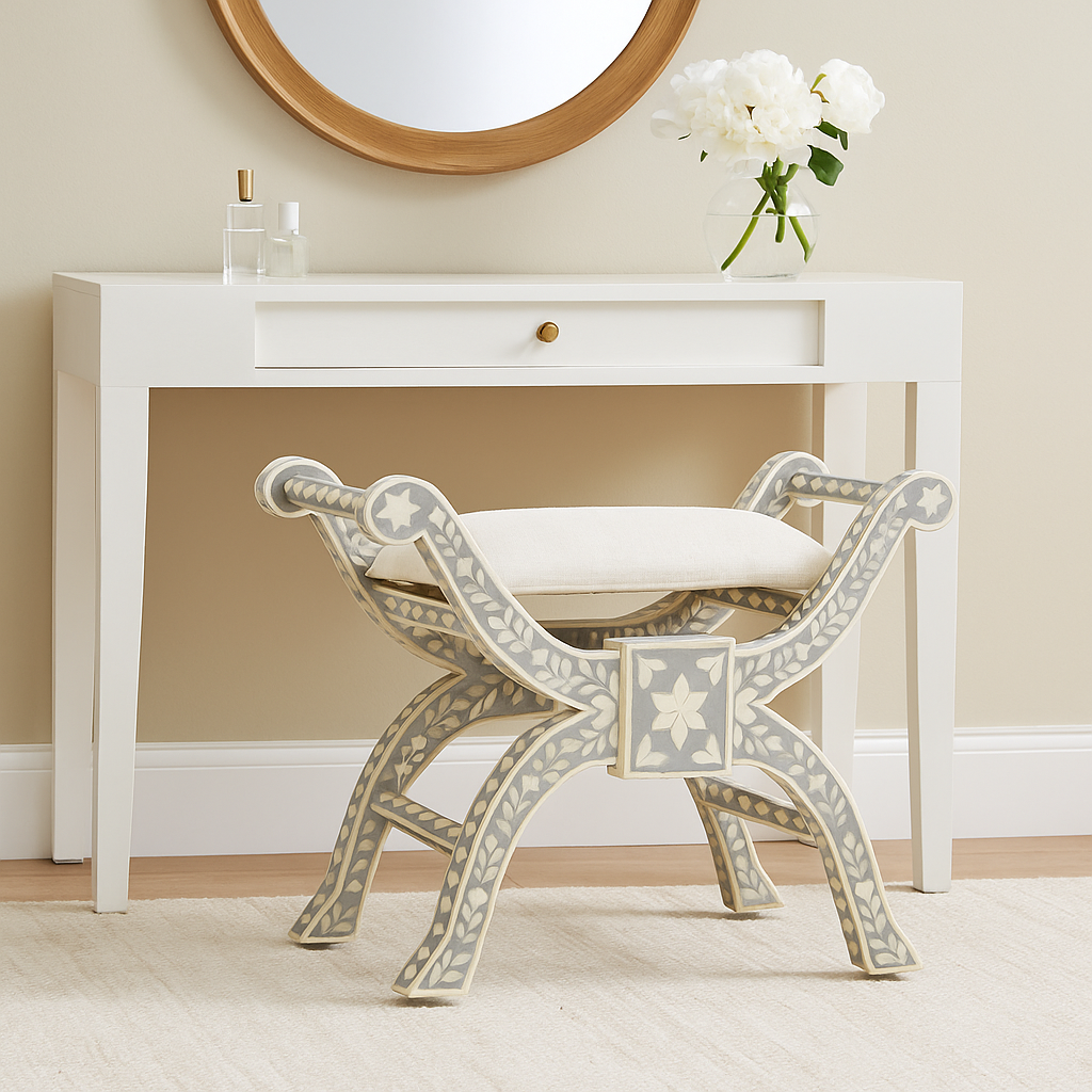 Cibu Bone Inlay Stool