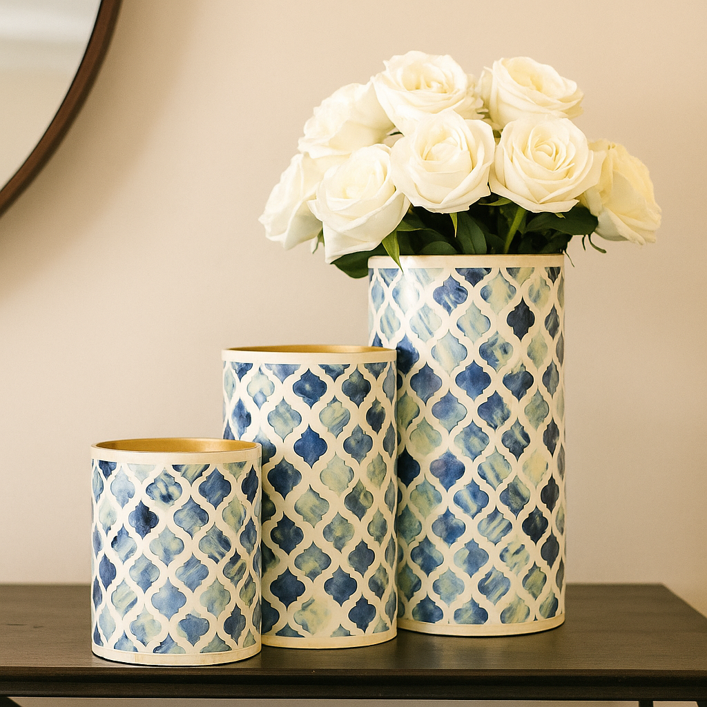 Lira Bone Inlay Vase