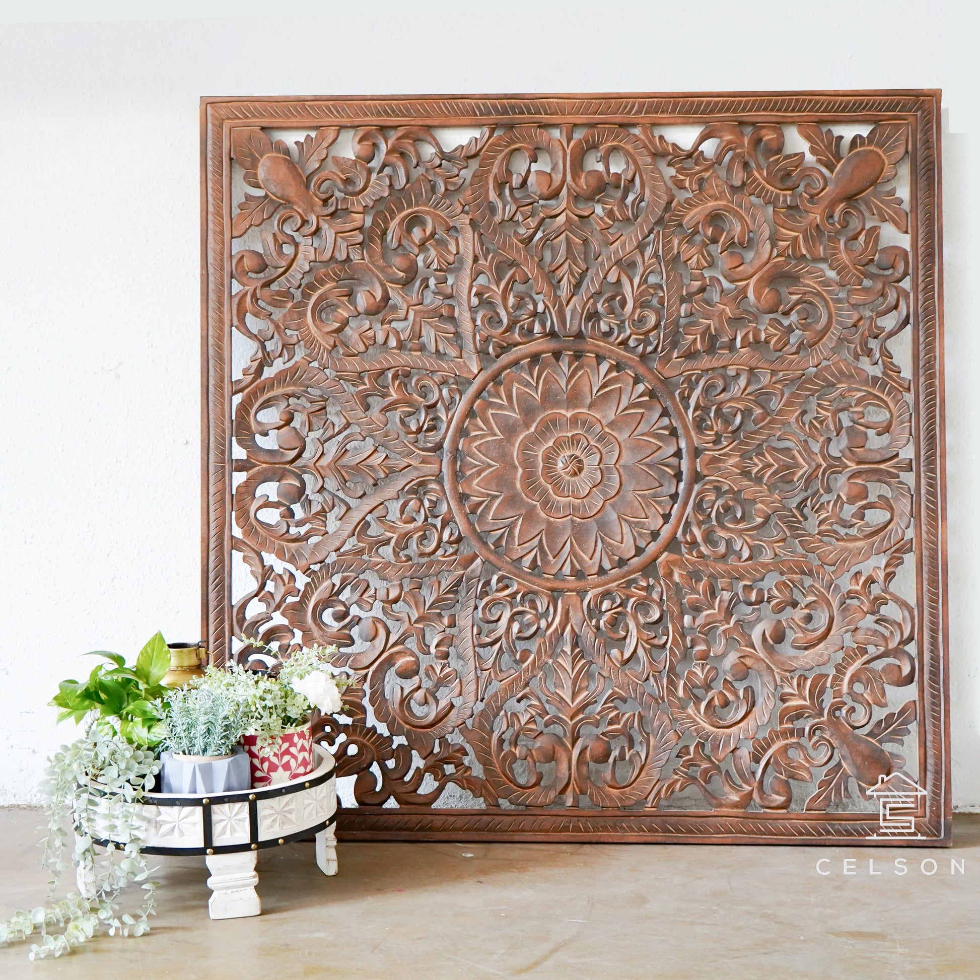 Fink Carved Wall Panel Brown