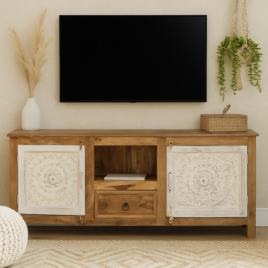 Rome Hand Carved Wooden TV Cabinet