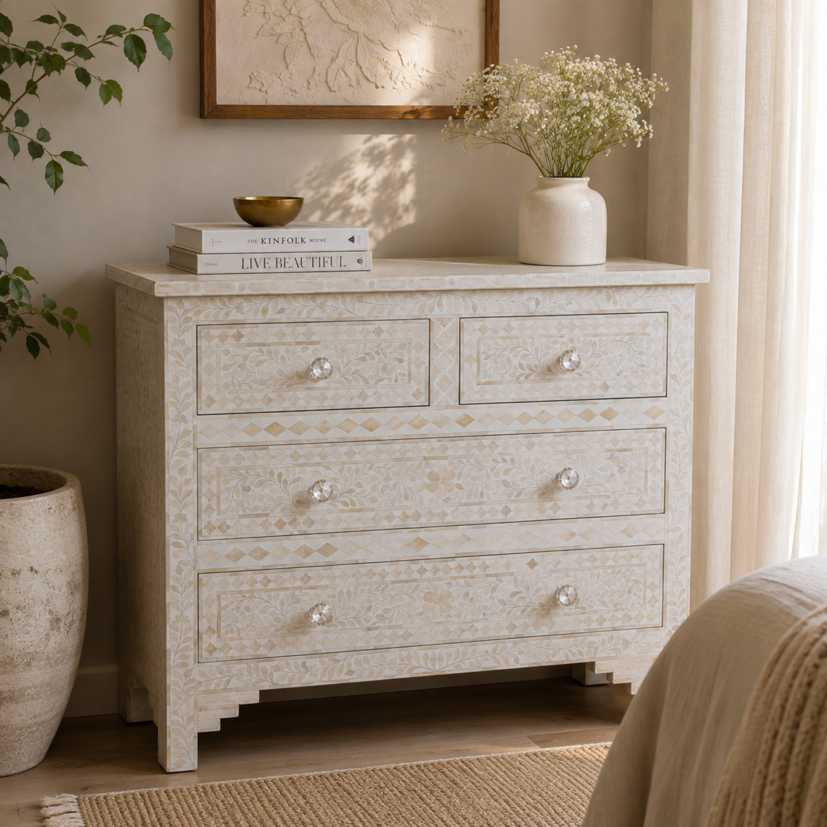 Bridget Bone Inlay Chest of Drawer