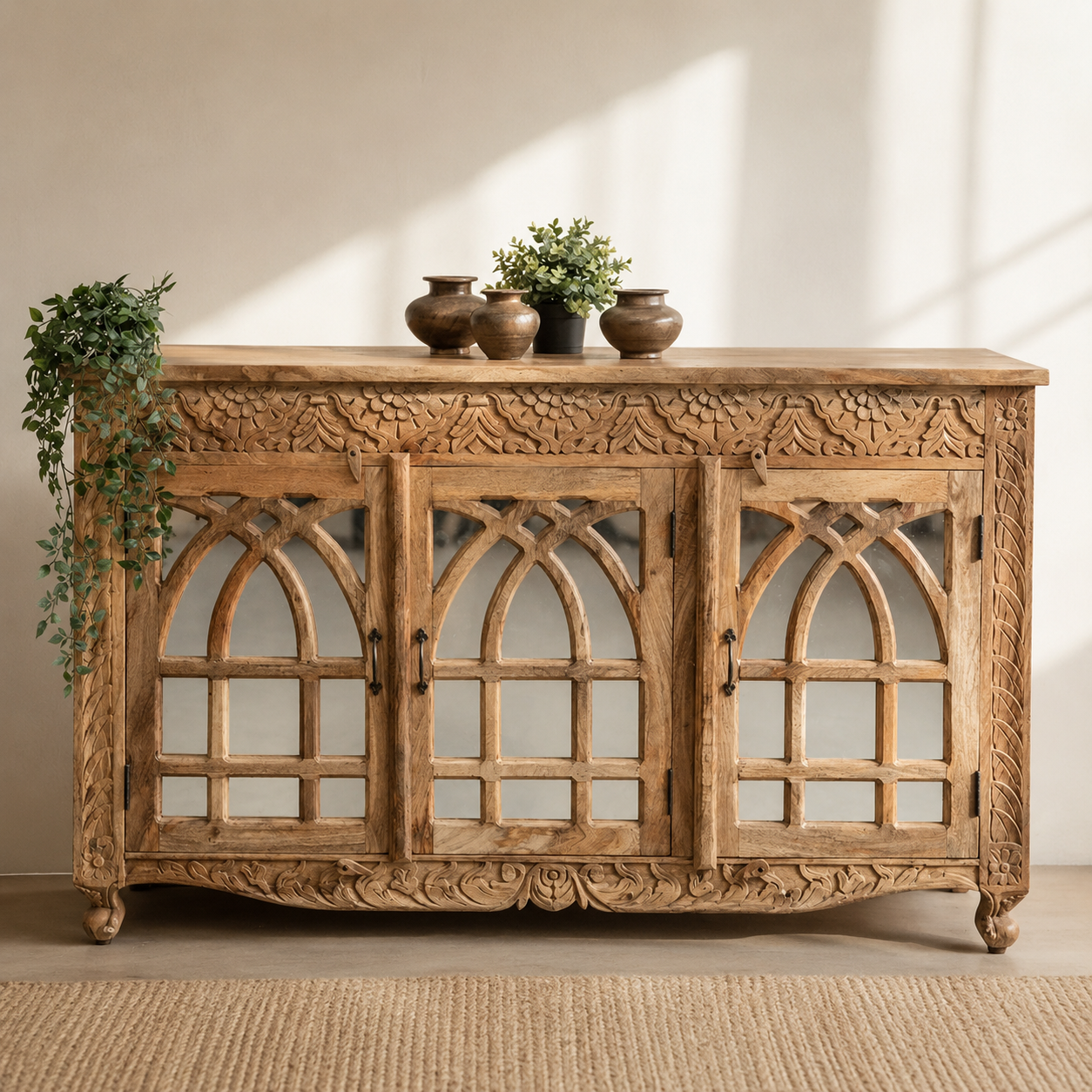 Shiva Hand Carved Sideboard