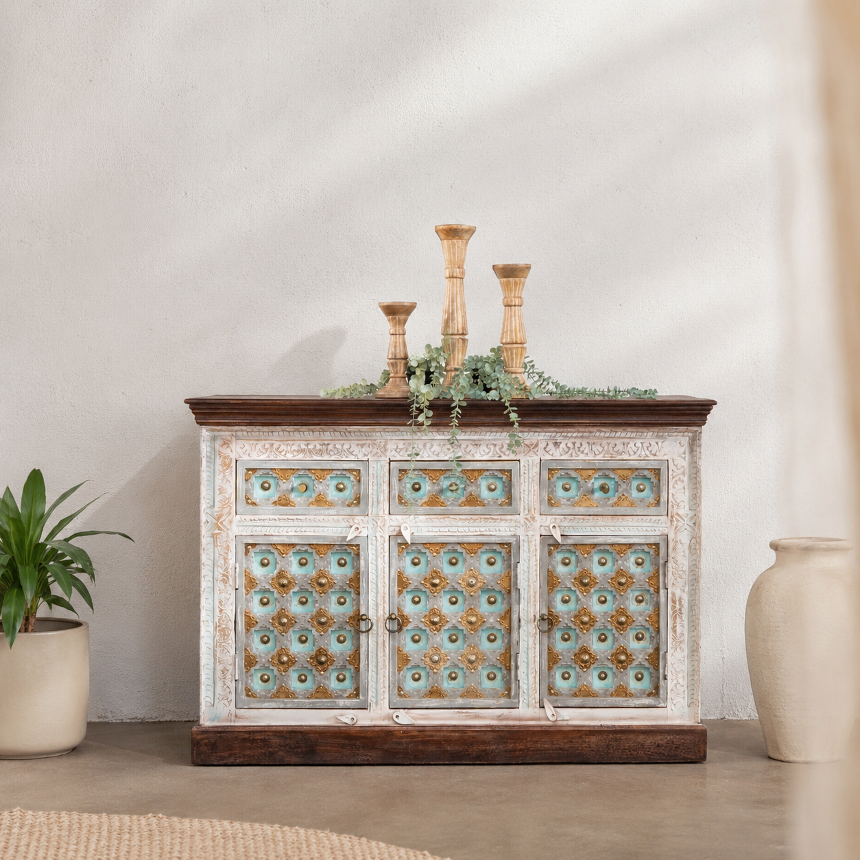 Wiki Hand Carved Wooden Buffet