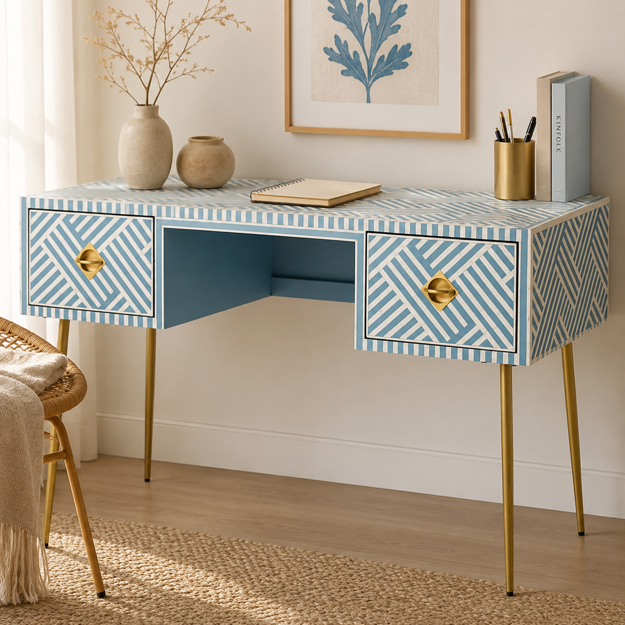 Ashley Bone Inlay Study Table