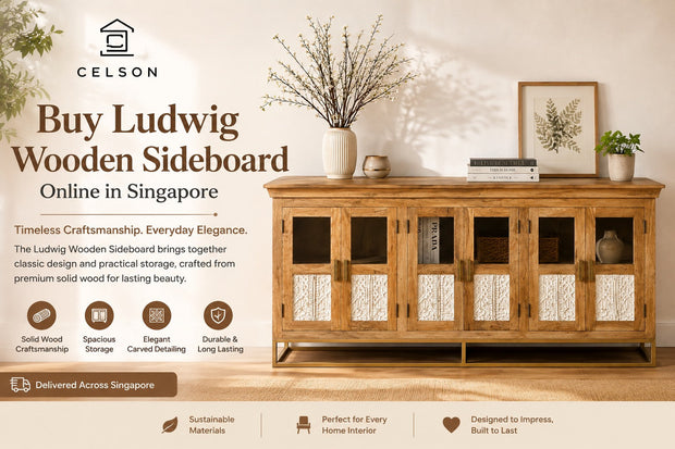 Buy Ludwig Wooden Sideboard Online in Singapore | Celson