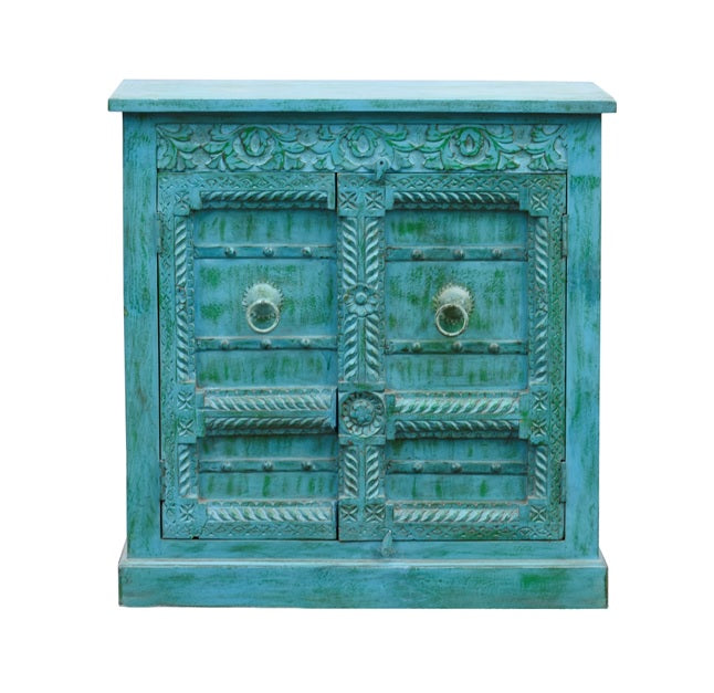 Helms Carved Wooden Chest
