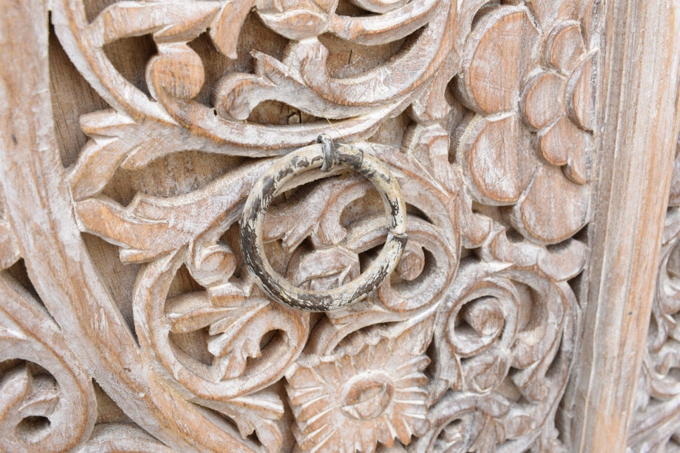 June Hand Carved Wooden Side Board