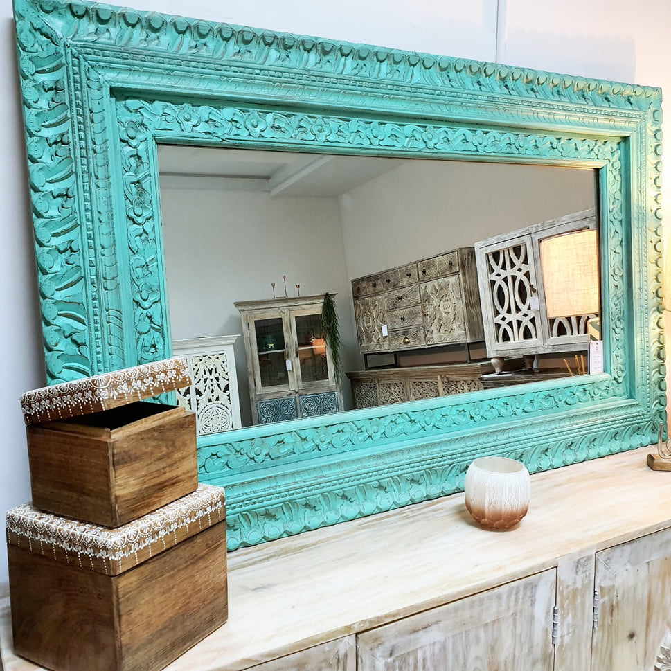 Kenny Hand Carved Wooden Mirror