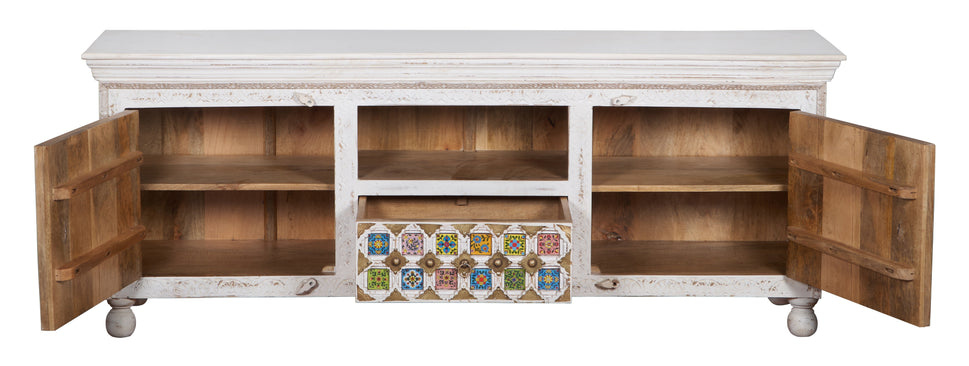 Michelle Hand Carved Tile TV Cabinet