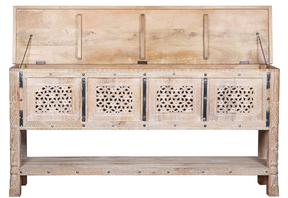 Rehman Hand Carved Wooden Console Table