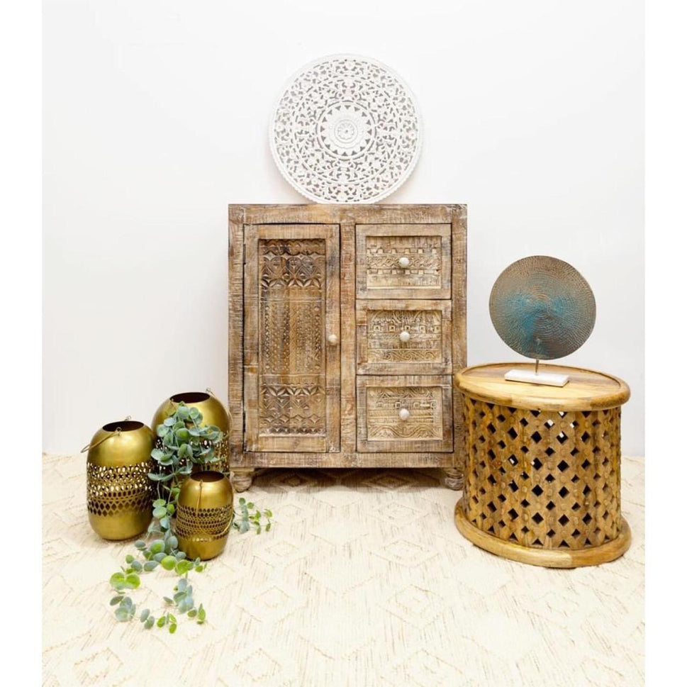 Patti Wooden Carved Chest