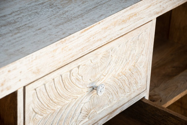 Lesley Hand Carved Wooden Side Board