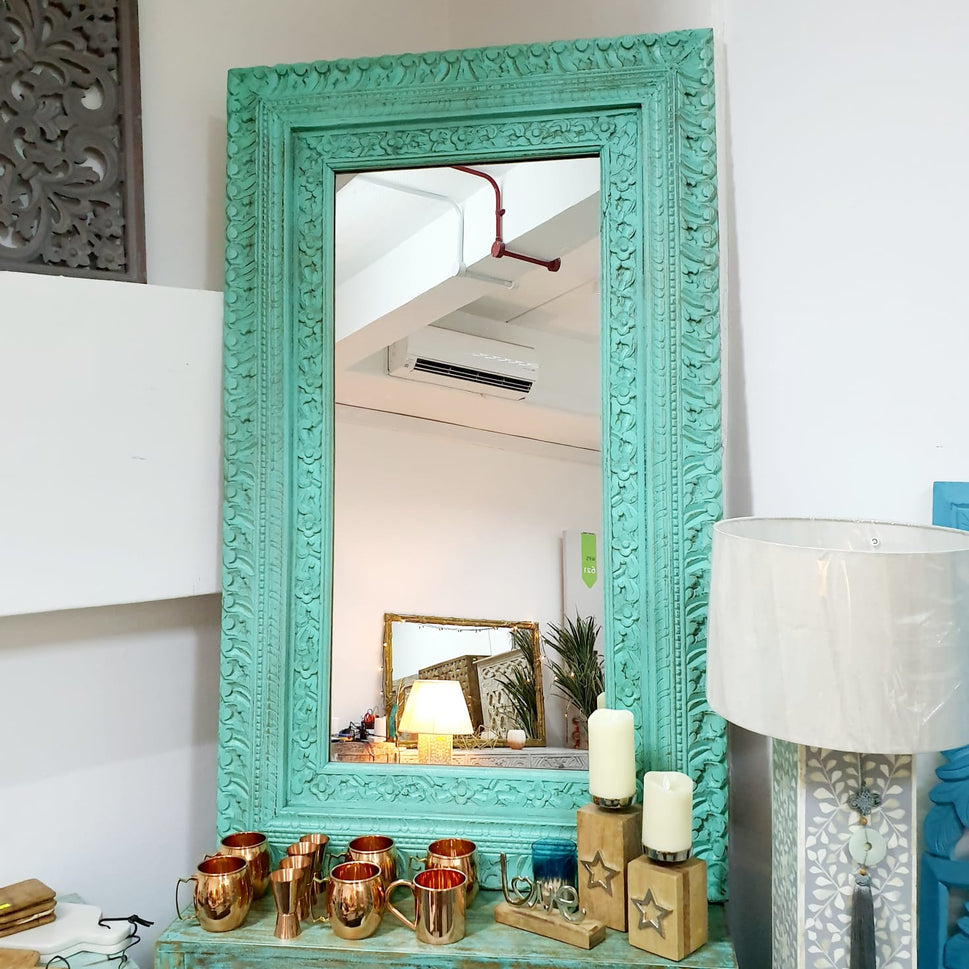 Kenny Hand Carved Wooden Mirror