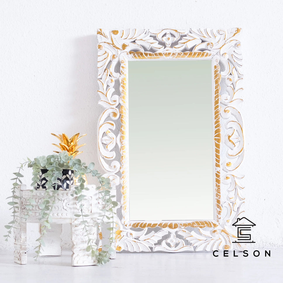 Kathy Carved Wooden Mirror