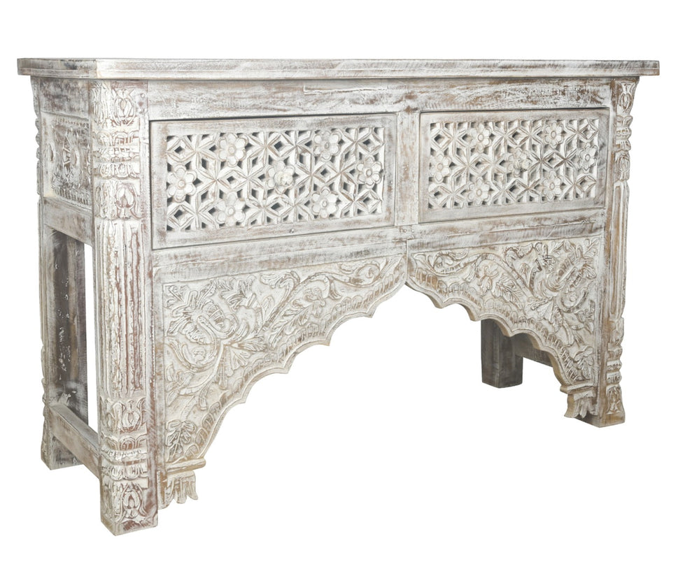 Jeter Hand Carved Wooden Console Table