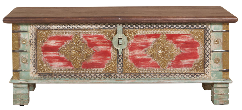 Kate  Vintage Style Brass Fitted Wooden Trunk