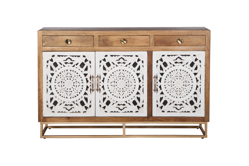 Budd Carved Wooden Sideboard