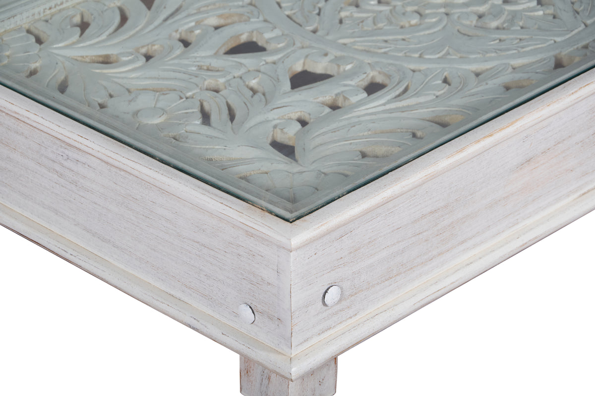 Ecbert Wooden Carved Coffee Table