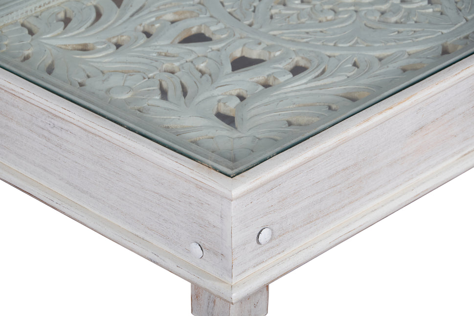 Ecbert Wooden Carved Coffee Table