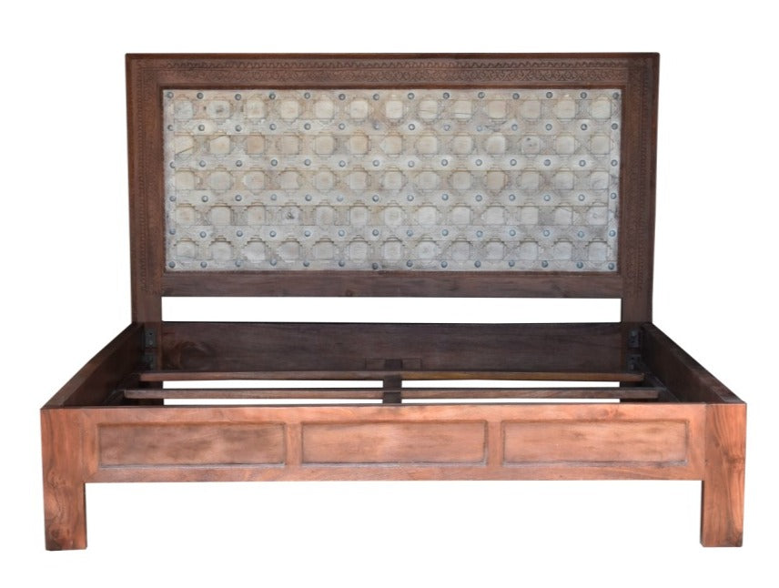 Adir_Solid Indian Wood Hand Carved Bed Frame_King Size