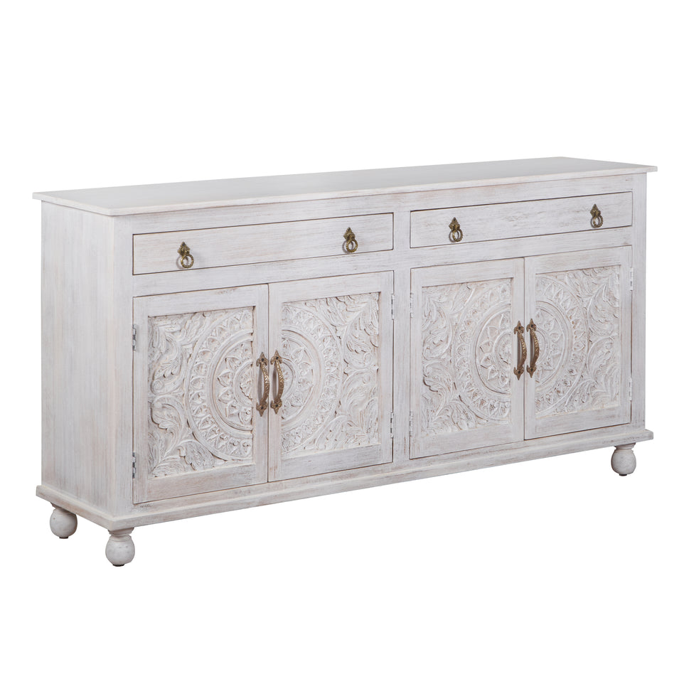 Hanah Hand Carved Wooden Sideboard