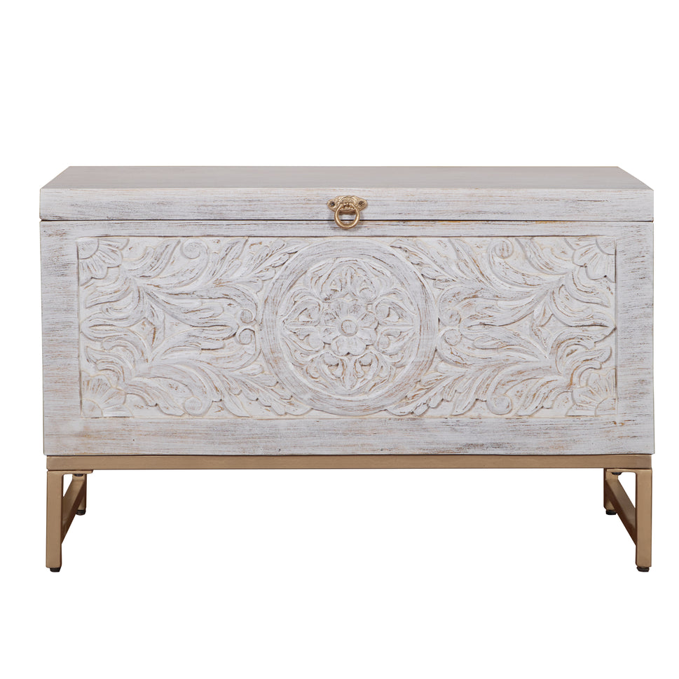 Yana Carved Storage Trunk