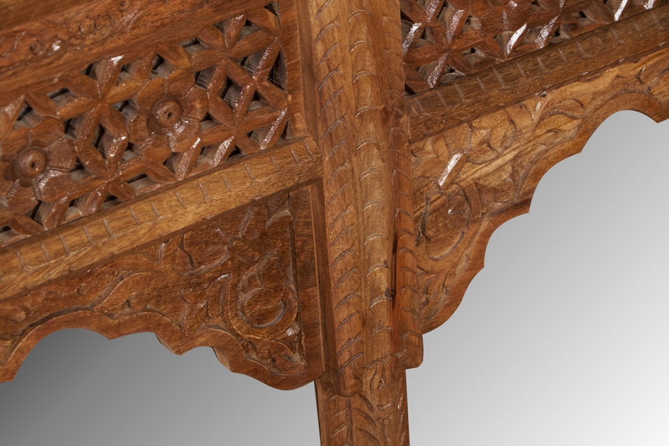 Mahi Hand Carved Wooden Arch Mirror