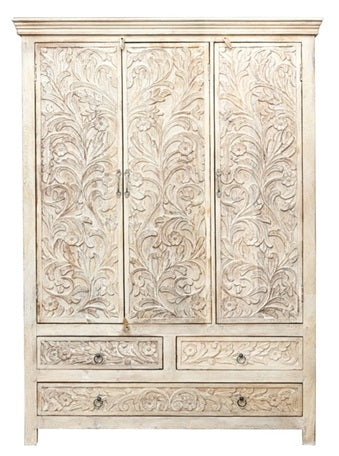 Daisy Hand Carved Almirah