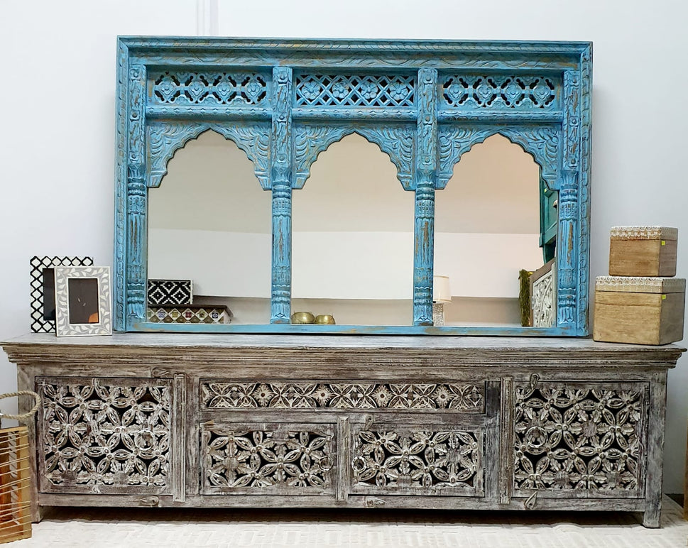 Patrick Hand Carved Wooden Mirror