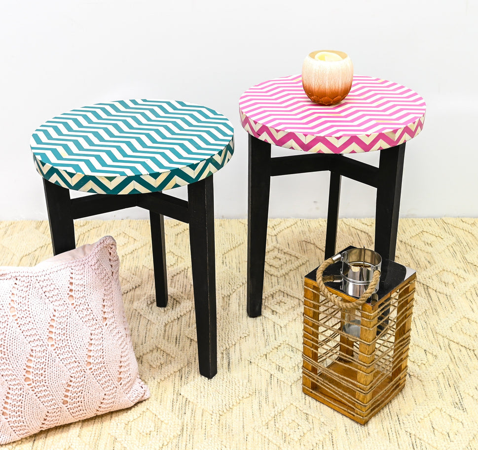 Joey Bone Inlay Stool