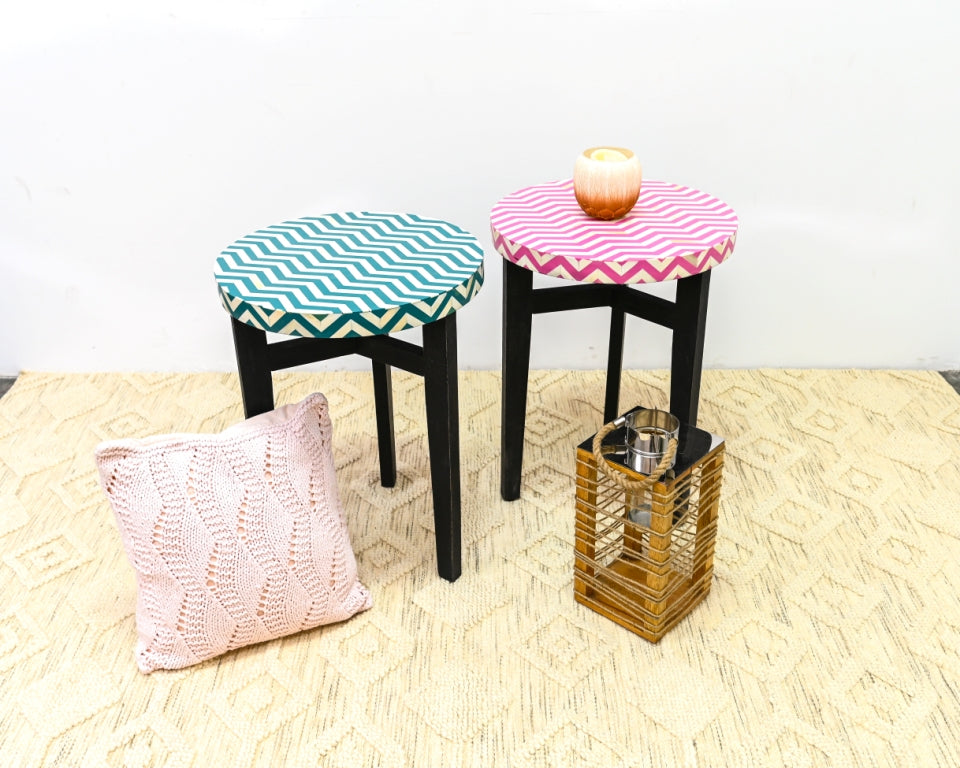 Joey Bone Inlay Stool