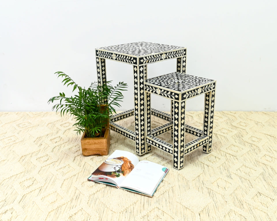 Margo Bone Inlay  Nesting Table