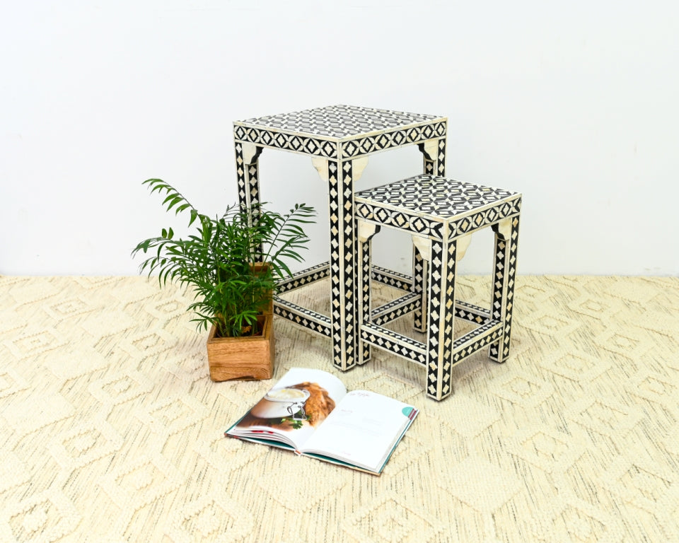 Margo Bone Inlay Nesting Table