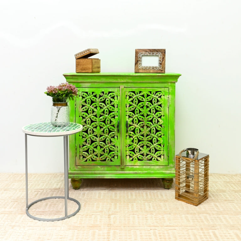 Camera Carved Wooden Cabinet