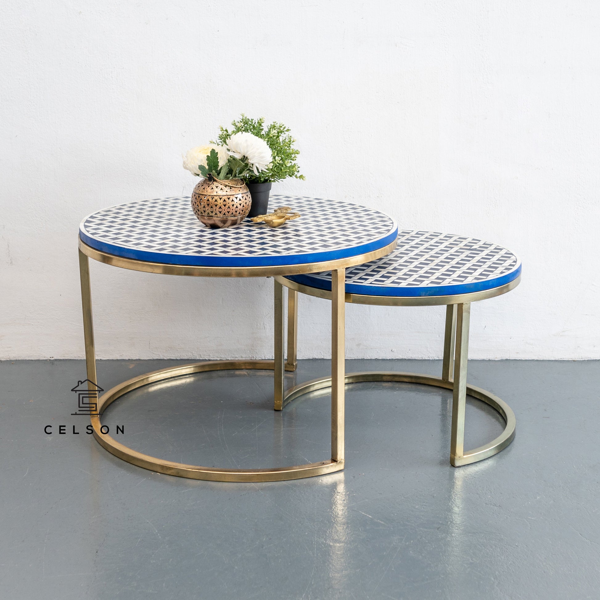 David Bone Inlay Nesting Coffee Table