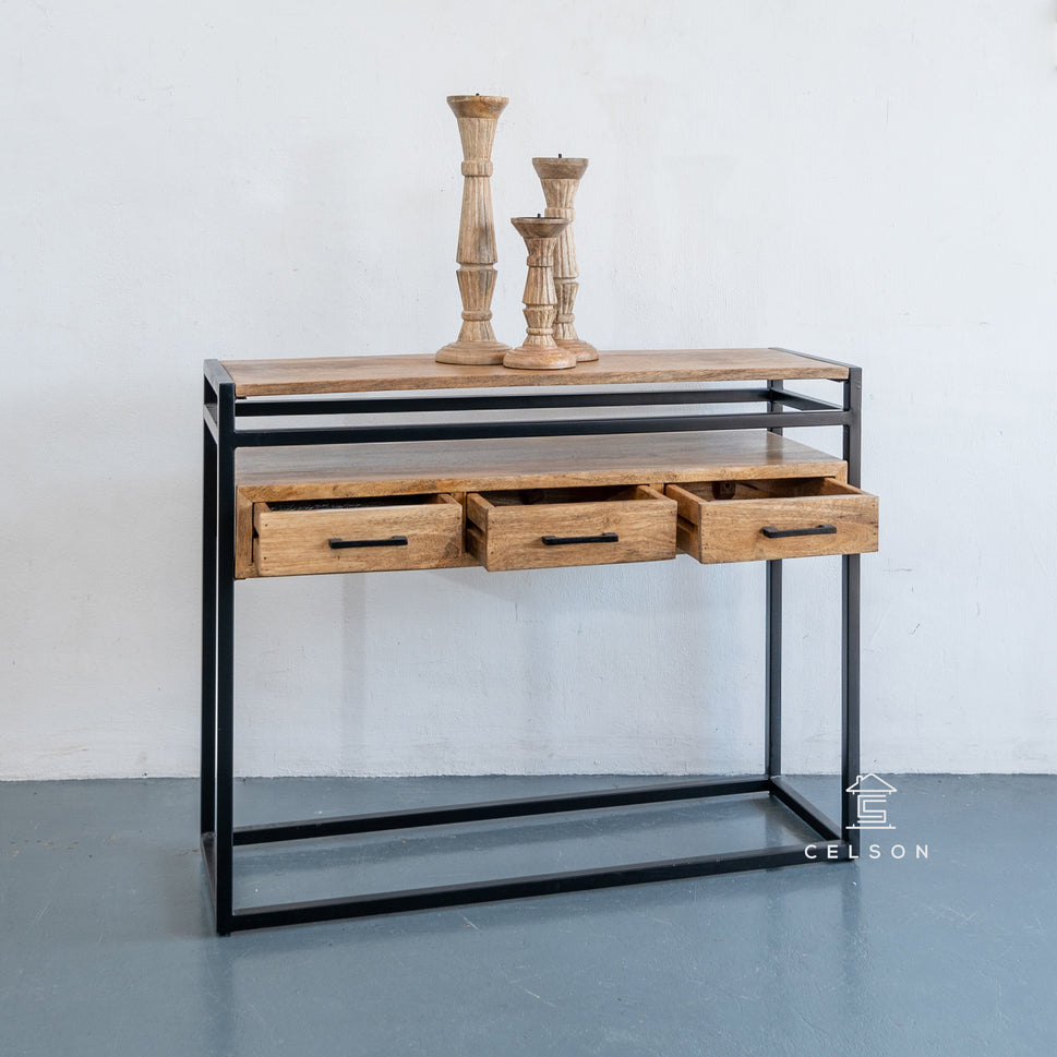 Shivi Carved Wooden Console Table